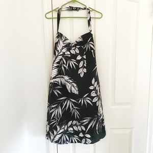Tommy Bahama Black/White Leaf Print Halter Dress